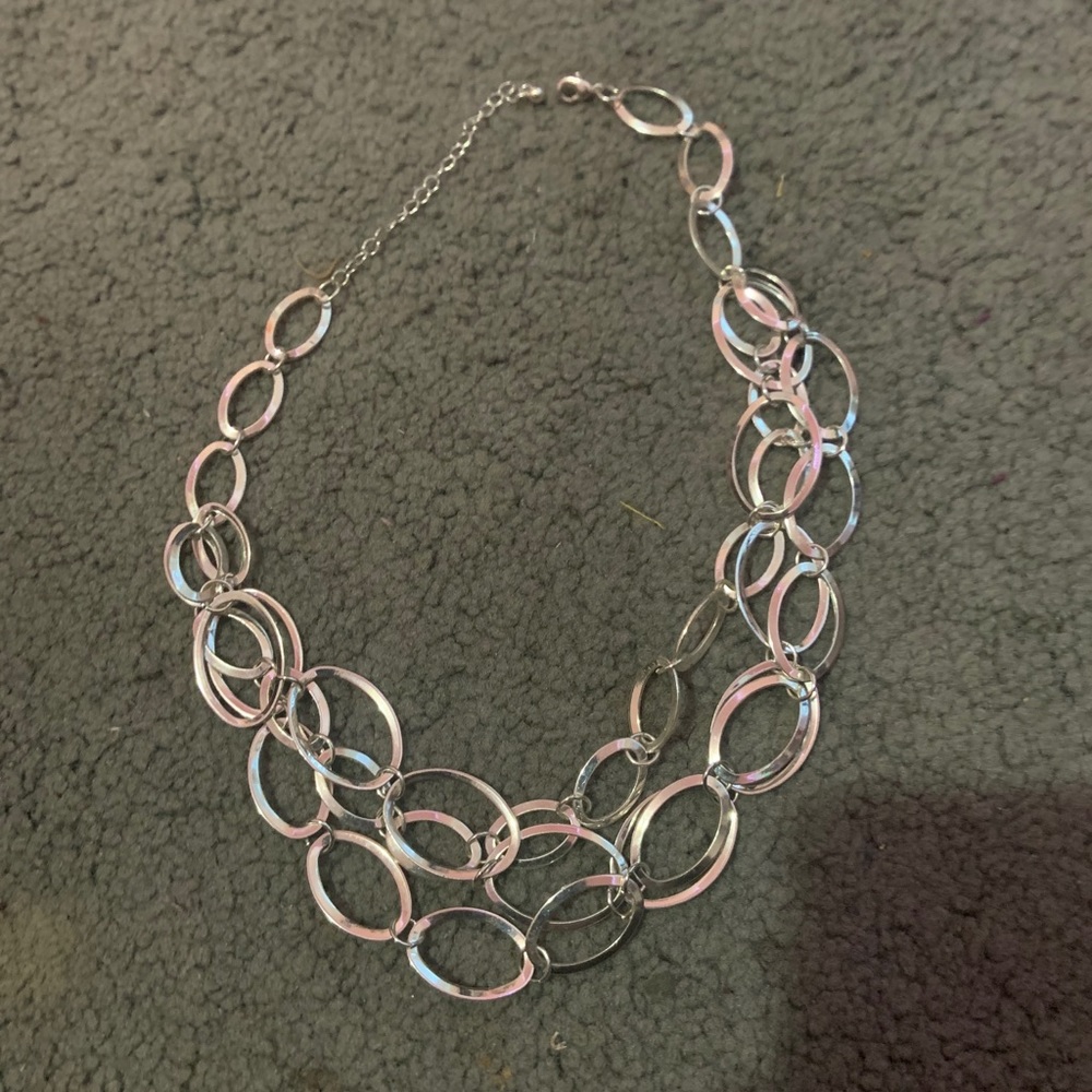 Multi Layered Silver Necklace - image 1